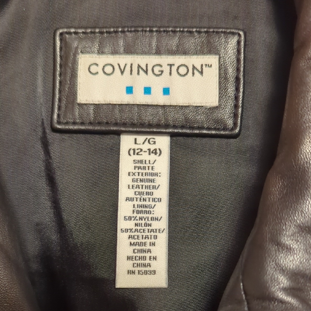 Covington Men's Dark Leather Bomber Jacket